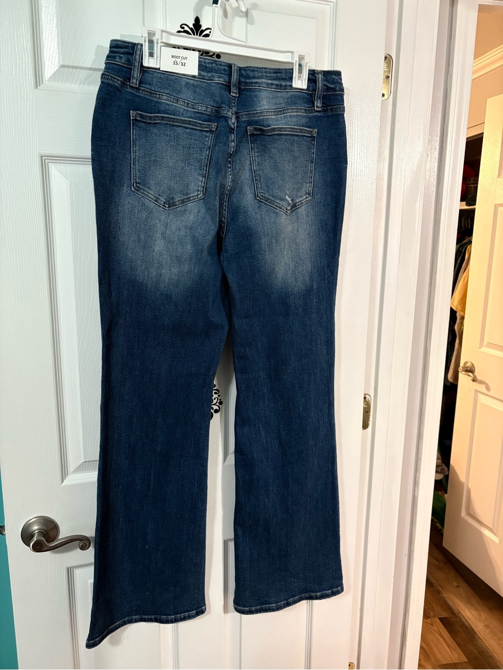 Women’s Boutique Boot Cut Jeans in Dark Blue Wash 15/32 #5